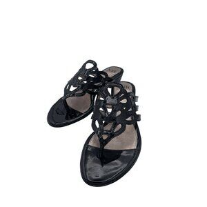 Söfft Womens Patent Leather Black Slide Sandals